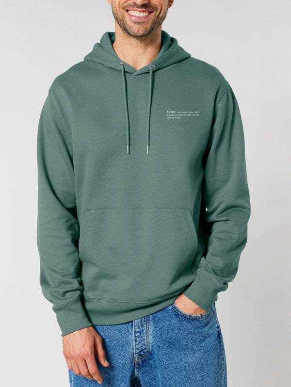 hewn. Mens Organic Cotton Relaxed-fit Hoodie in Eucalyptus Green