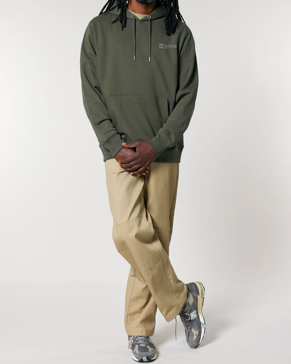 hewn. Mens Organic Cotton Relaxed-fit Hoodie in Pine Green Khaki