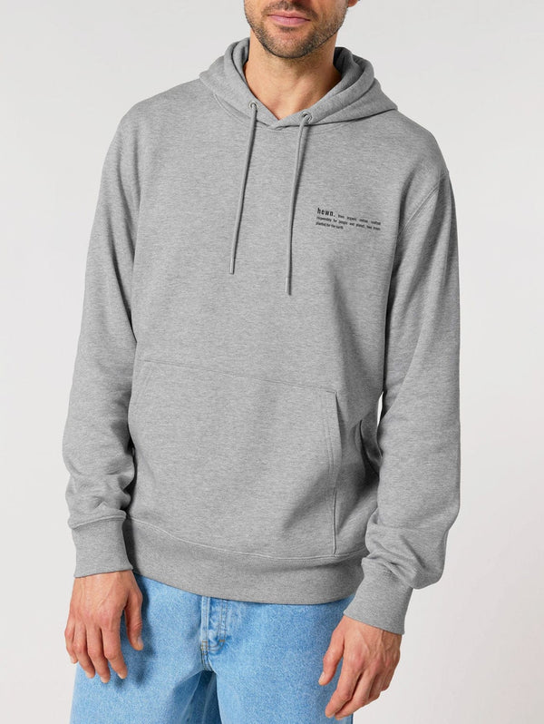 hewn. Mens Organic Cotton Relaxed-fit Hoodie in Rock Grey Marl