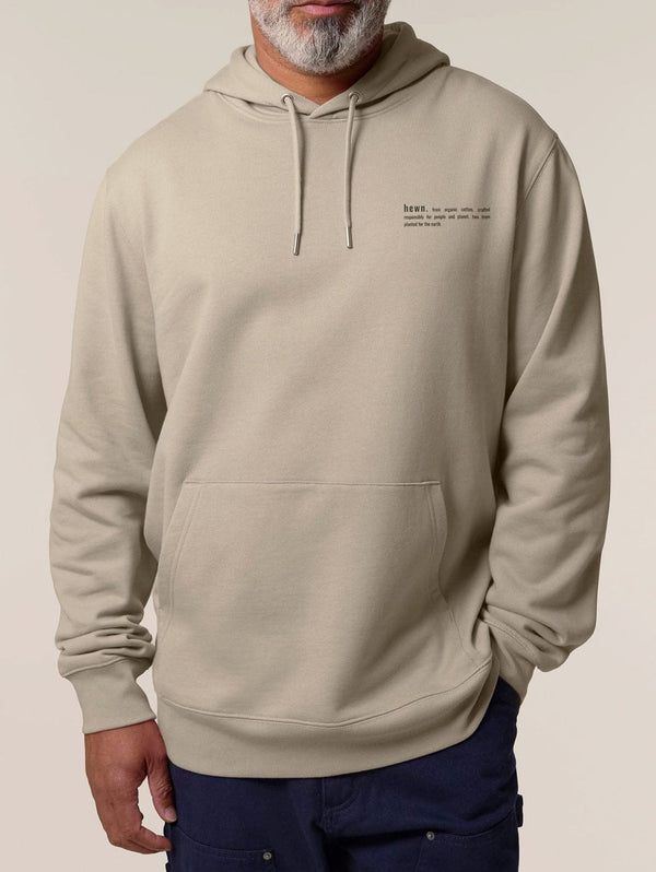 hewn. Mens Organic Cotton Relaxed-fit Hoodie in Limestone Grey