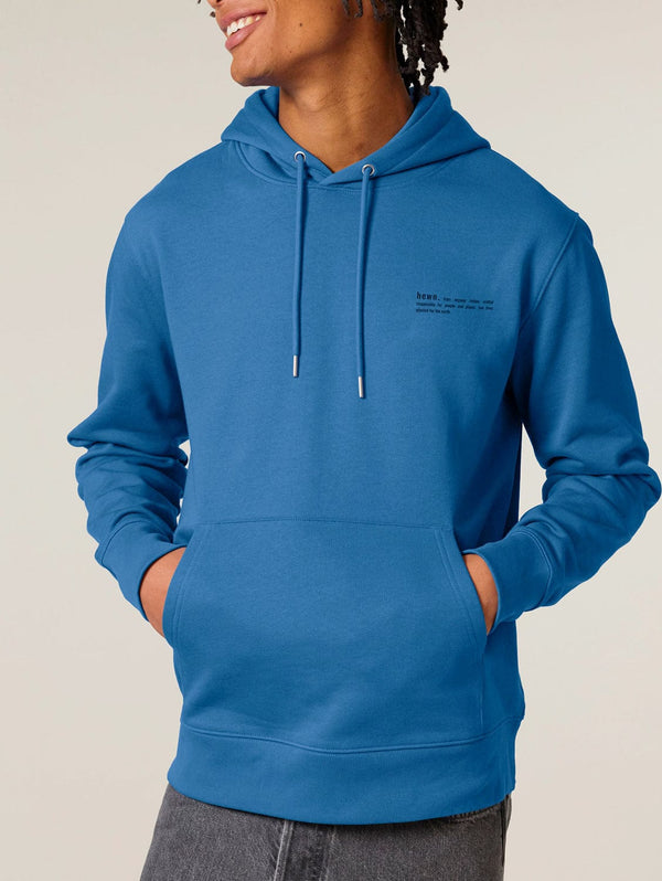 hewn. Mens Organic Cotton Relaxed-fit Hoodie in Morpho Blue