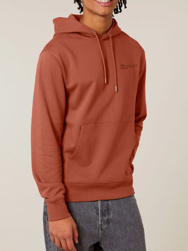 hewn. Mens Organic Cotton Relaxed-fit Hoodie in Clay Brown