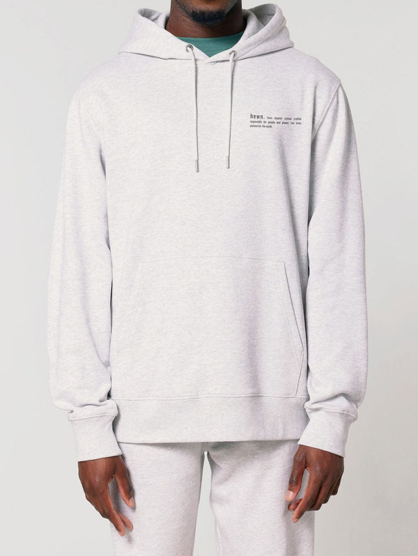 hewn. Mens Organic Cotton Relaxed-fit Hoodie in Cloud Grey Marl