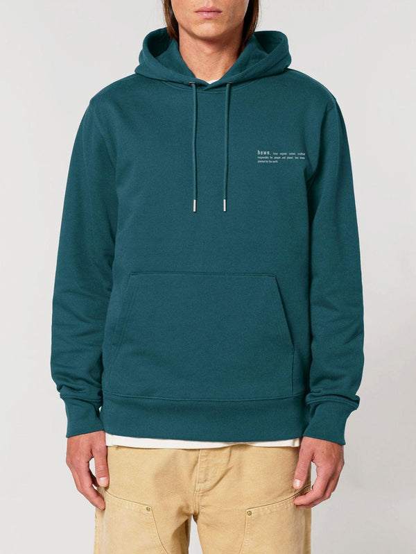 hewn. Mens Organic Cotton Relaxed-fit Hoodie in Ocean Blue