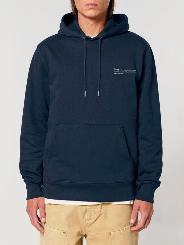 hewn. Mens Organic Cotton Relaxed-fit Hoodie in Midnight Navy