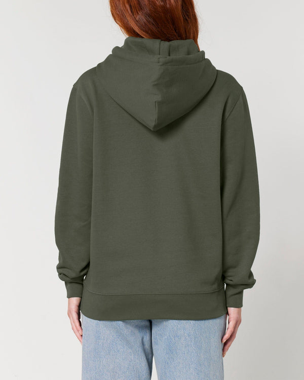 hewn. Womens Organic Cotton Relaxed-fit Hoodie in Pine Green Khaki