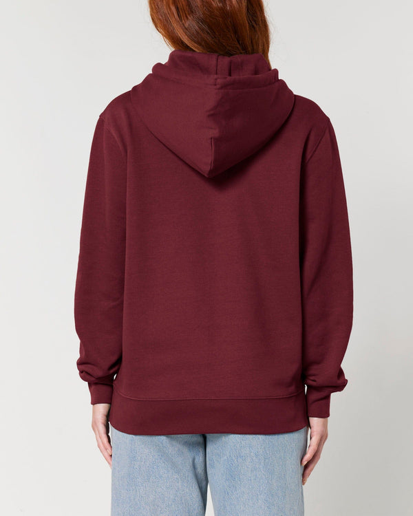 hewn. Womens Organic Cotton Relaxed-fit Hoodie in Berry Red