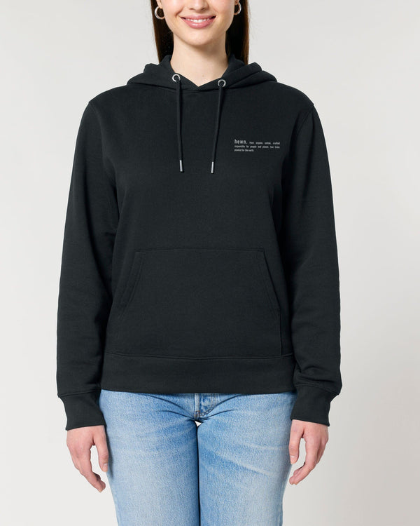 hewn. Womens Organic Cotton Relaxed-fit Hoodie in Jet Black