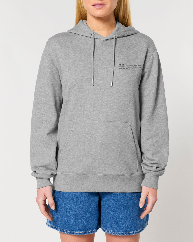 hewn. Womens Organic Cotton Relaxed-fit Hoodie in Rock Grey Marl
