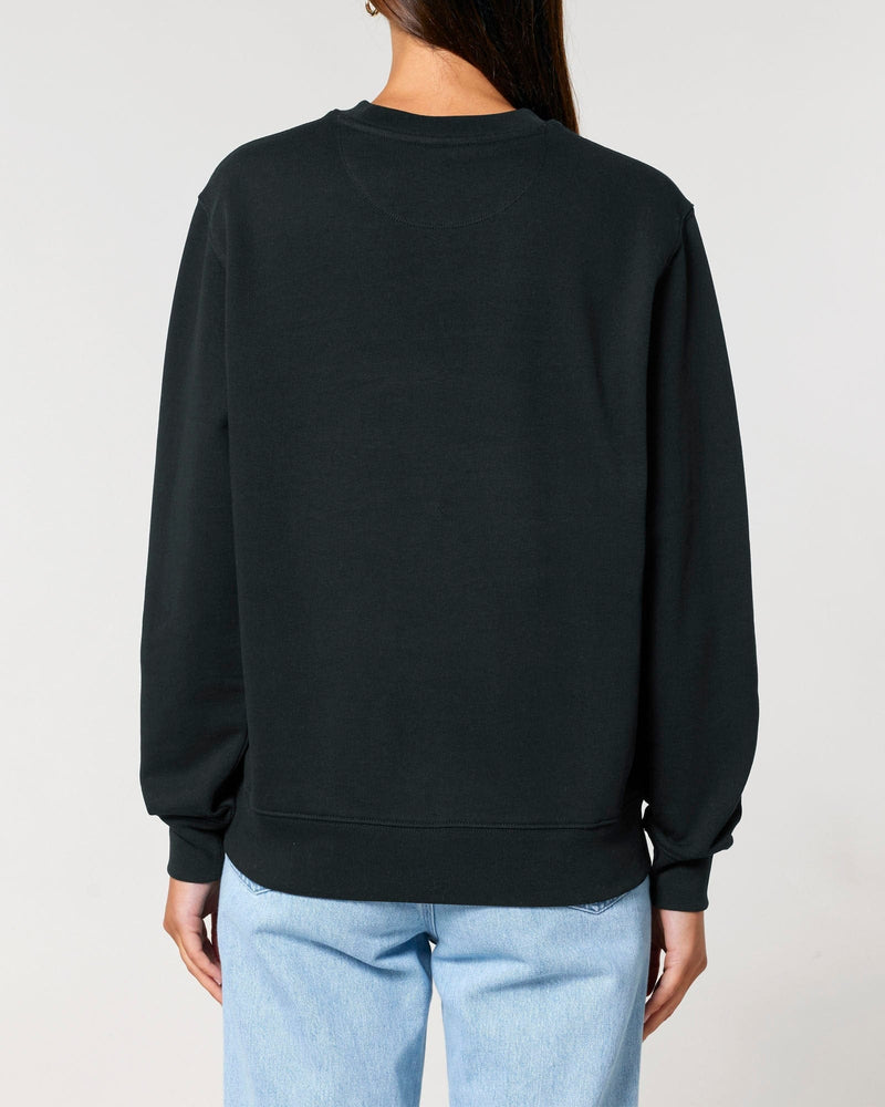 hewn. Womens Organic Cotton Relaxed-fit Sweatshirt in Jet Black