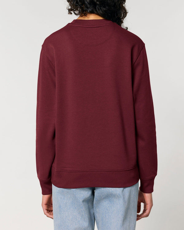 hewn. Womens Organic Cotton Relaxed-fit Sweatshirt in Berry Red