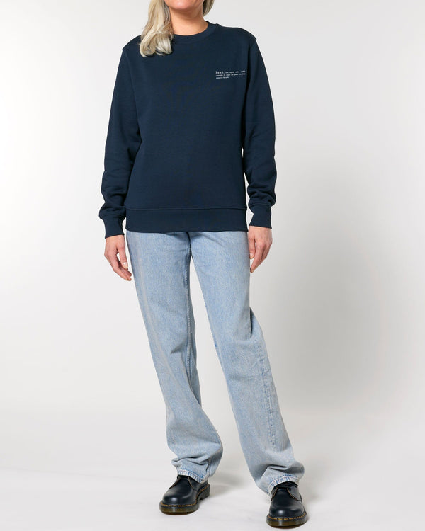 hewn. Womens Organic Cotton Relaxed-fit Sweatshirt in Midnight Navy