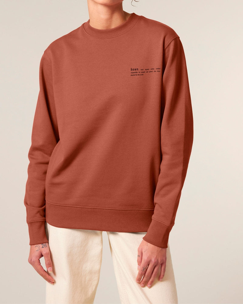 hewn. Womens Organic Cotton Relaxed-fit Sweatshirt in Clay Brown