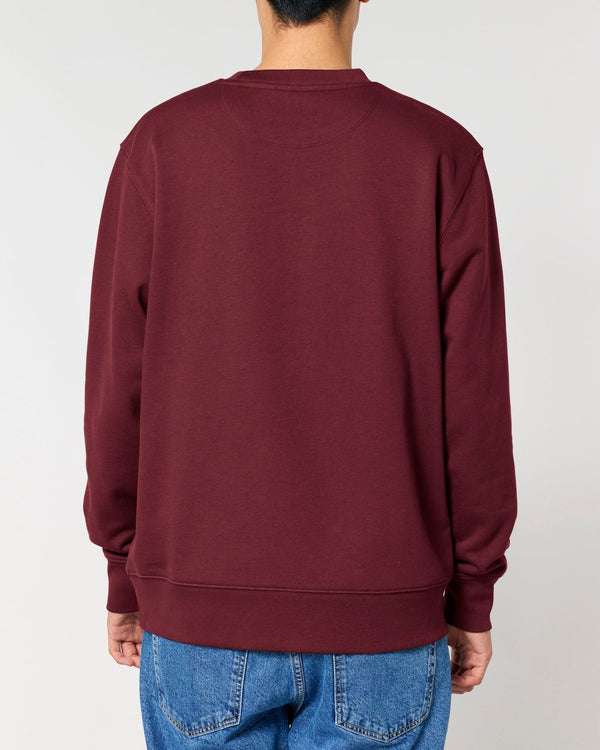 hewn. Mens Organic Cotton Relaxed-fit Sweatshirt in Berry Red