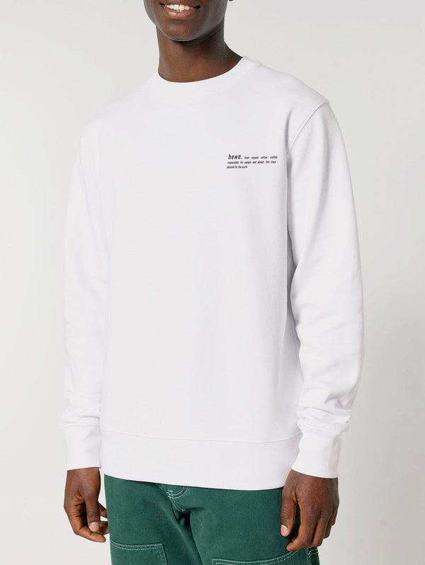hewn. Mens Organic Cotton Relaxed-fit Sweatshirt in Snow White