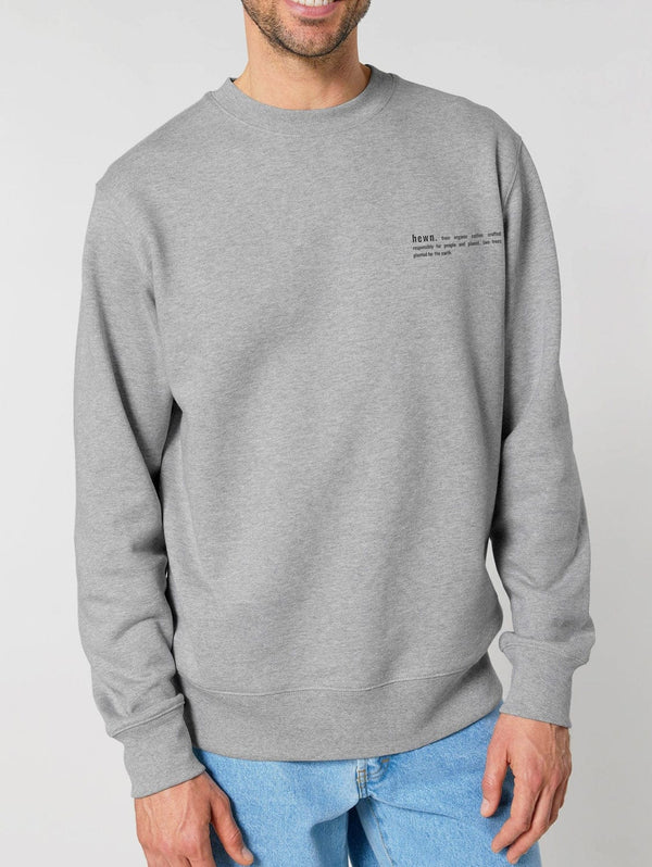 hewn. Mens Organic Cotton Relaxed-fit Sweatshirt in Rock Grey Marl