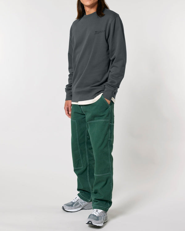hewn. Mens Organic Cotton Relaxed-fit Sweatshirt in Anthracite