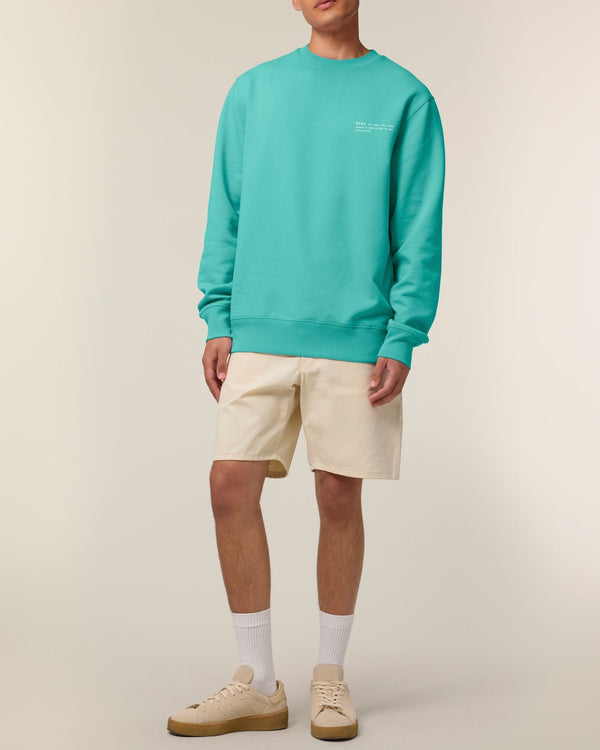 hewn. Mens Organic Cotton Relaxed-fit Sweatshirt in Lagoon Blue