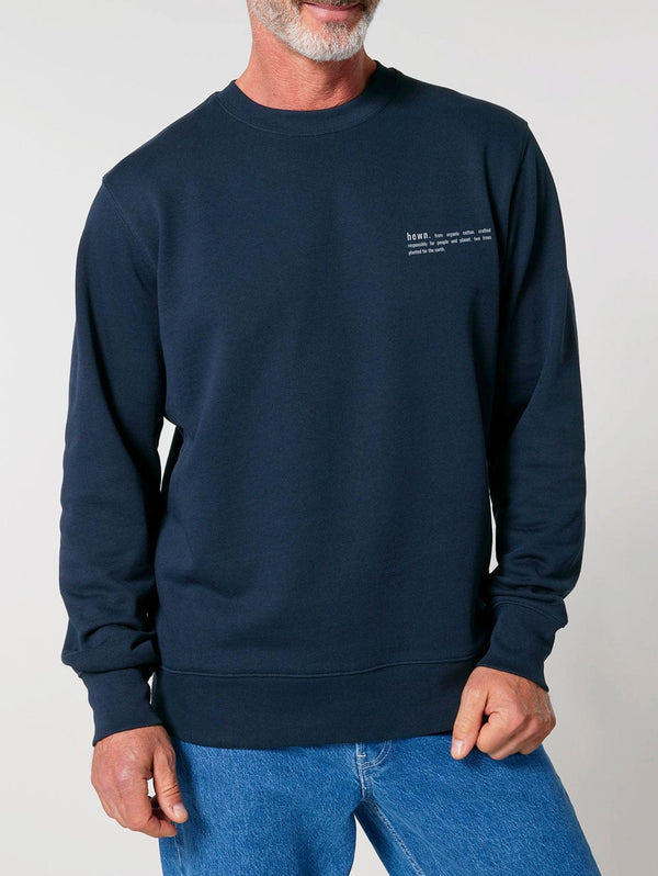 hewn. Mens Organic Cotton Relaxed-fit Sweatshirt in Midnight Navy
