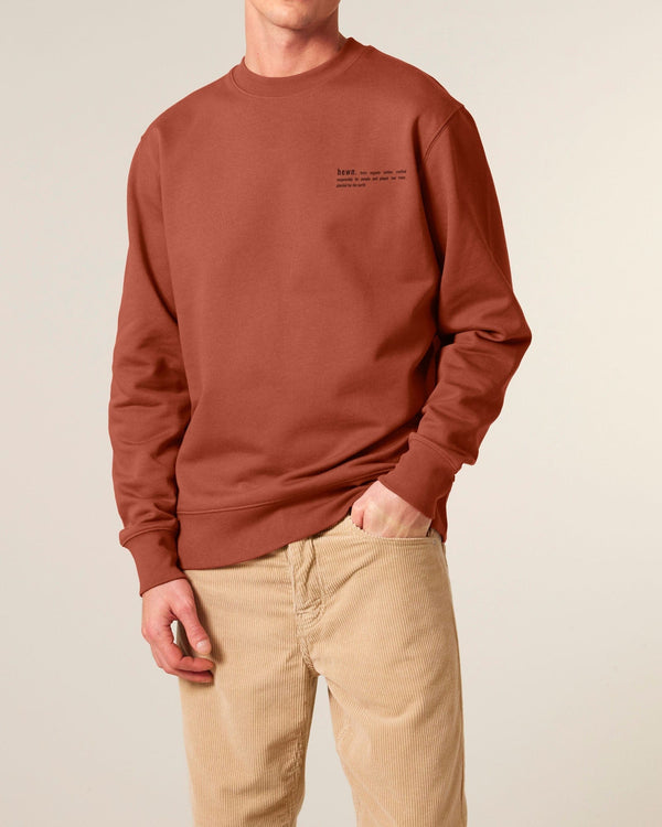 hewn. Mens Organic Cotton Relaxed-fit Sweatshirt in Clay Brown
