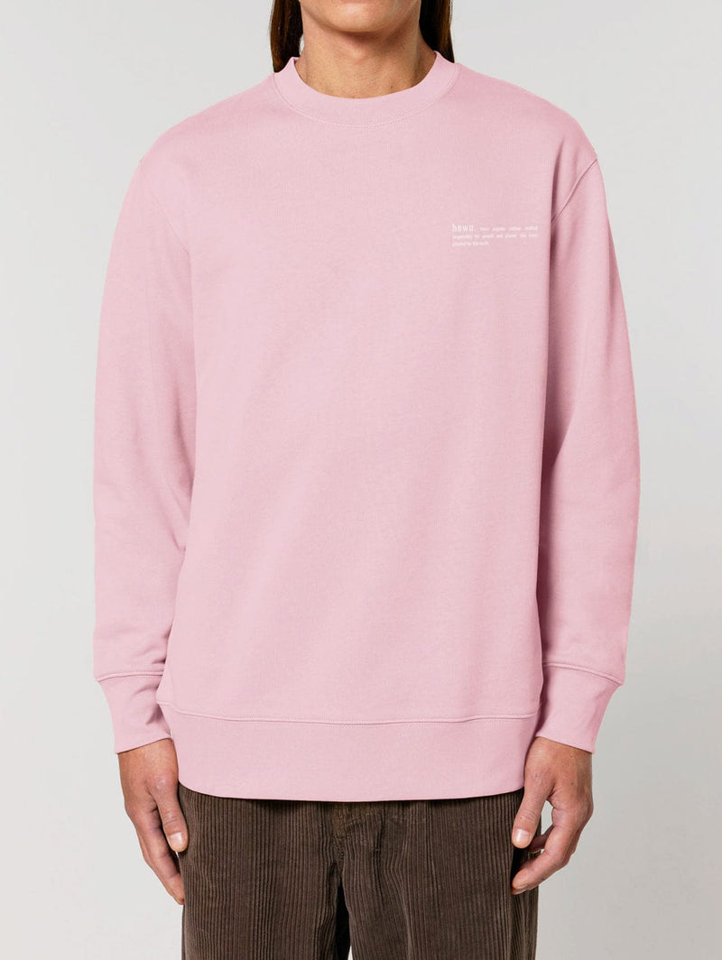 hewn. Mens Organic Cotton Relaxed-fit Sweatshirt in Cherry Blossom Pink