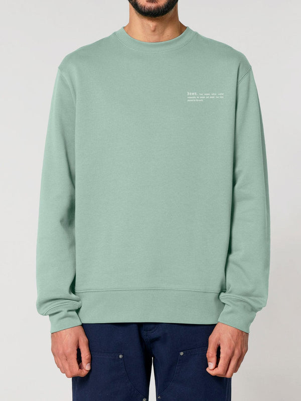 hewn. Mens Organic Cotton Relaxed-fit Sweatshirt in Aloe Green