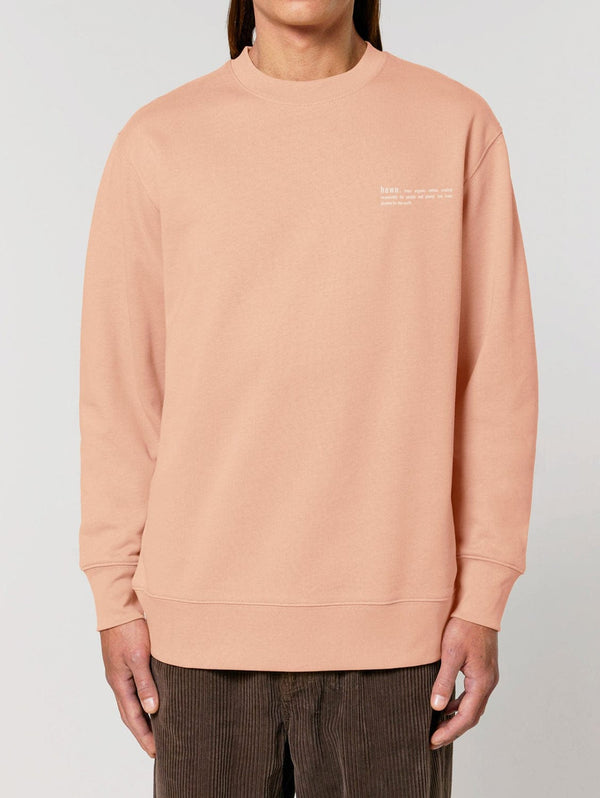 hewn. Mens Organic Cotton Relaxed-fit Sweatshirt in Peach Orange