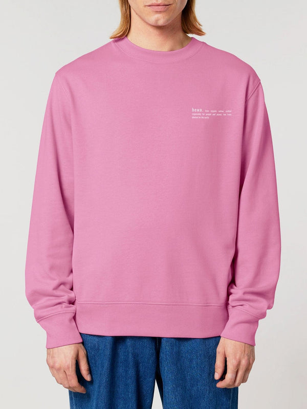 hewn. Mens Organic Cotton Relaxed-fit Sweatshirt in Azalea Pink