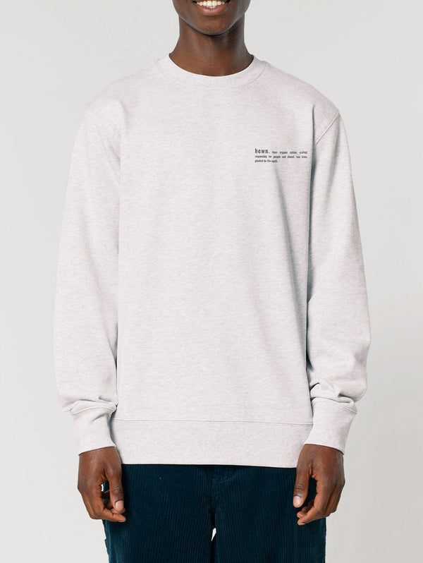 hewn. Mens Organic Cotton Relaxed-fit Sweatshirt in Cloud Grey Marl