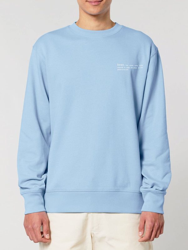 hewn. Mens Organic Cotton Relaxed-fit Sweatshirt in Sky Blue