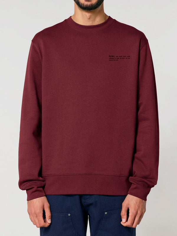 hewn. Mens Organic Cotton Relaxed-fit Sweatshirt in Berry Red
