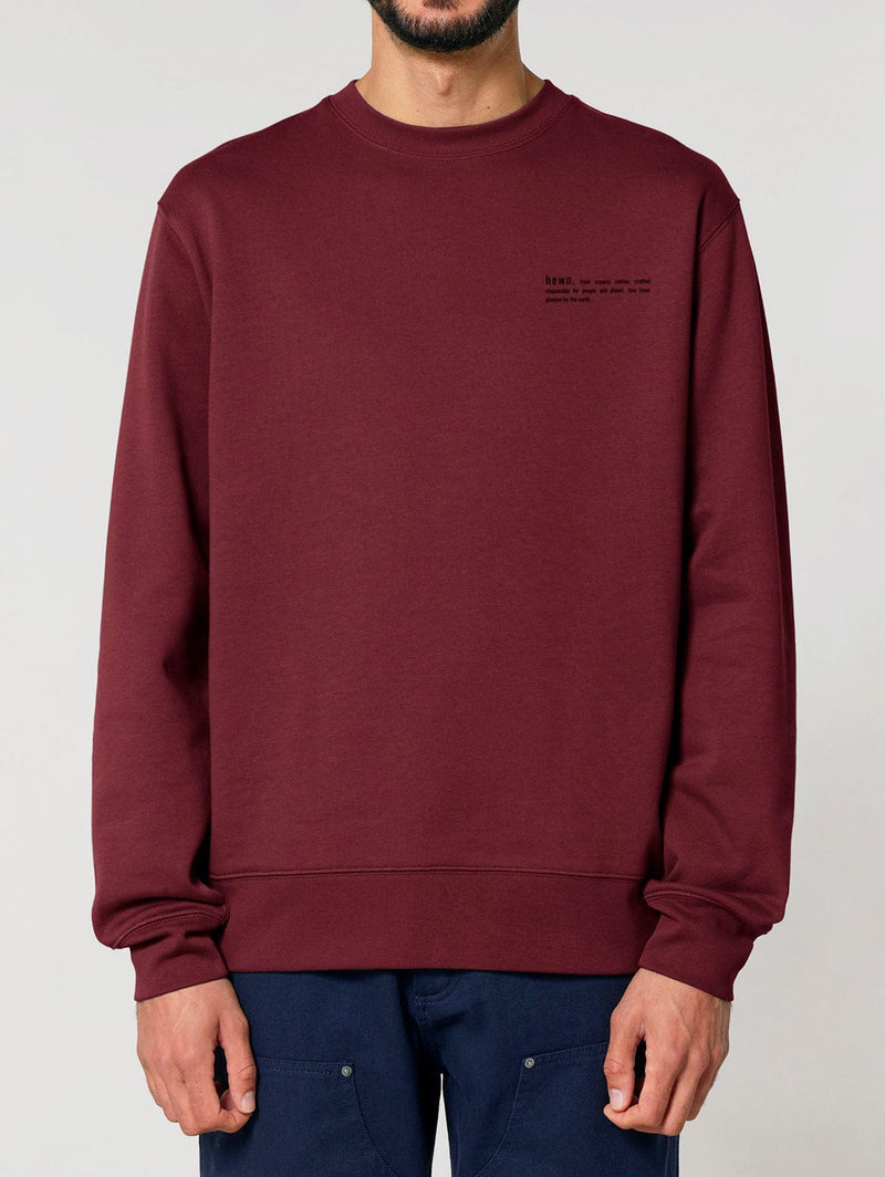 hewn. Mens Organic Cotton Relaxed-fit Sweatshirt in Berry Red