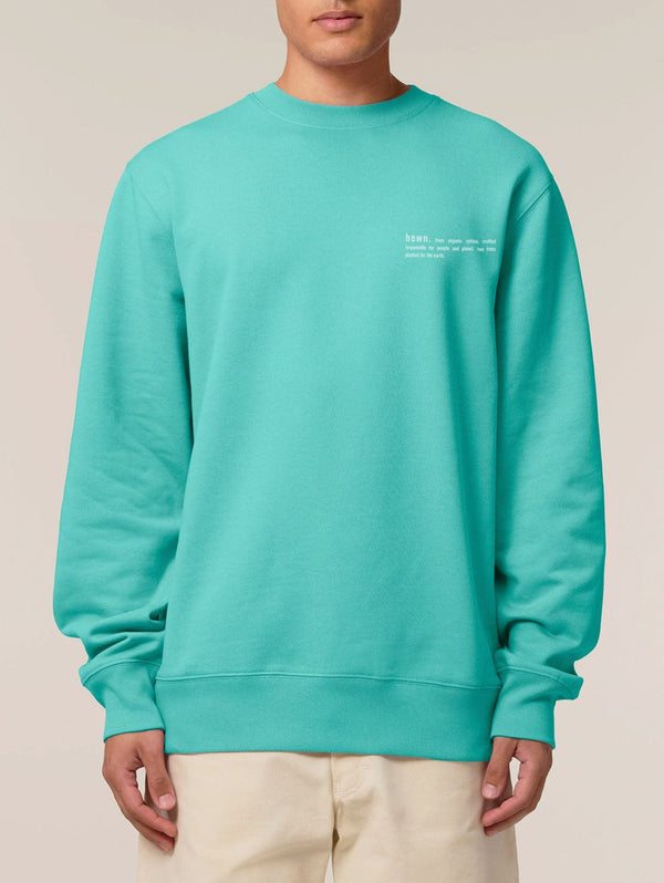 hewn. Mens Organic Cotton Relaxed-fit Sweatshirt in Lagoon Blue