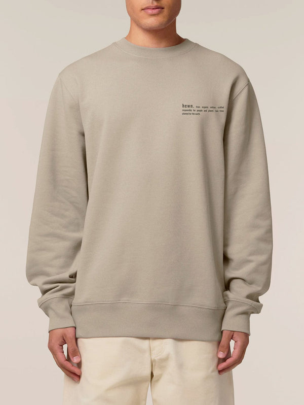hewn. Mens Organic Cotton Relaxed-fit Sweatshirt in Limestone Grey
