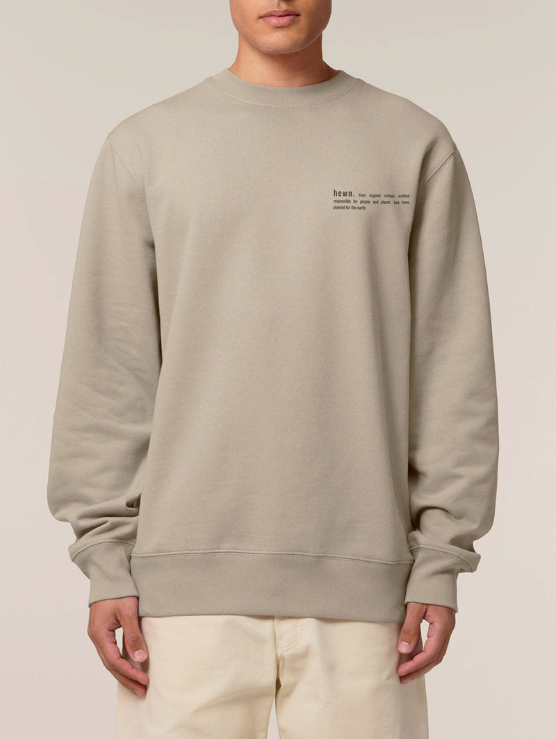 hewn. Mens Organic Cotton Relaxed-fit Sweatshirt in Limestone Grey