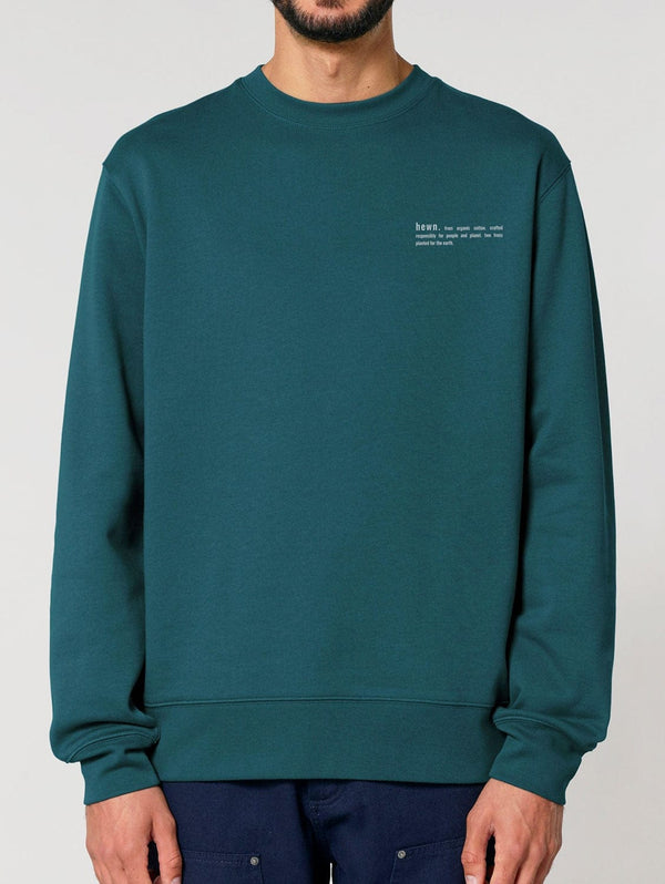 hewn. Mens Organic Cotton Relaxed-fit Sweatshirt in Ocean Blue