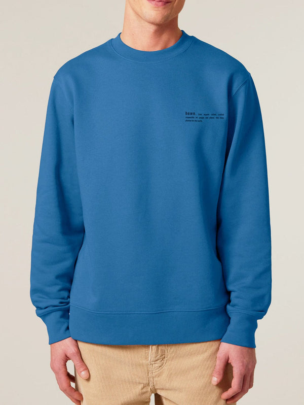 hewn. Mens Organic Cotton Relaxed-fit Sweatshirt in Morpho Blue