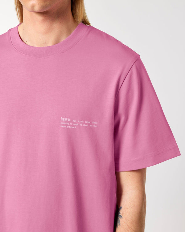 hewn. Mens Organic Cotton Relaxed-Fit T-shirt in Azalea Pink