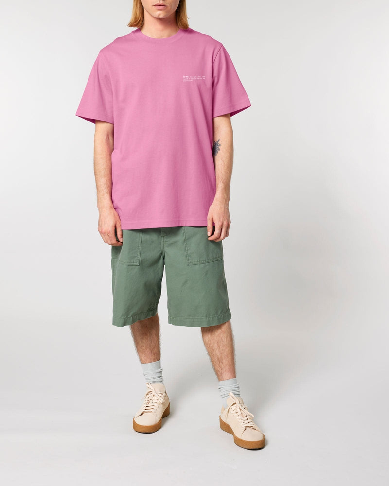 hewn. Mens Organic Cotton Relaxed-Fit T-shirt in Azalea Pink