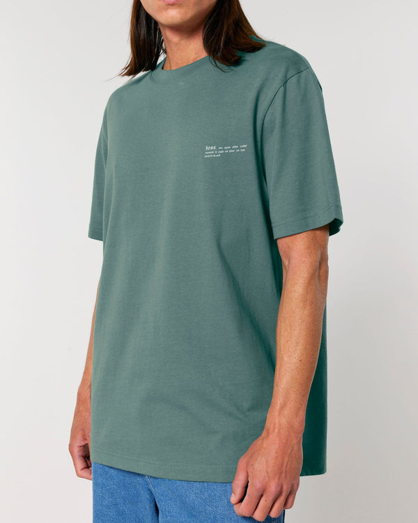 hewn. Mens Organic Cotton Relaxed-Fit T-shirt in Eucalyptus Green