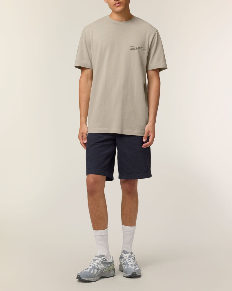 hewn. Mens Organic Cotton Relaxed-Fit T-shirt in Limestone Grey