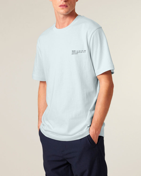 hewn. Mens Organic Cotton Relaxed-Fit T-shirt in Blue Ice