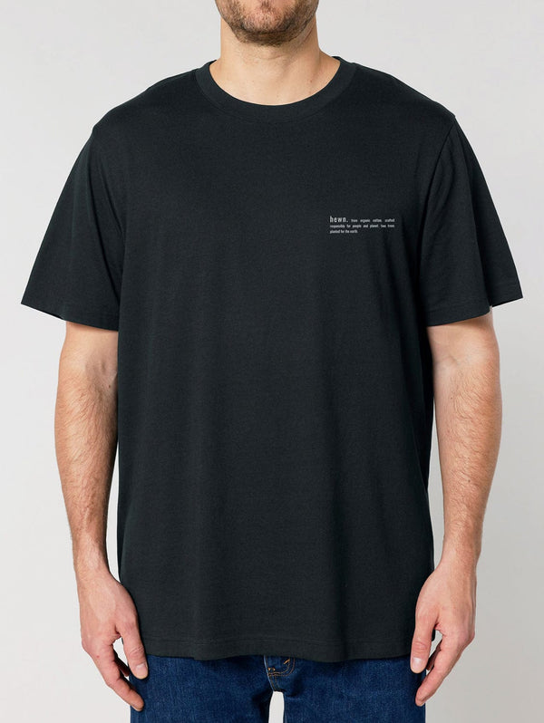 hewn. Mens Organic Cotton Relaxed-Fit T-shirt in Jet Black