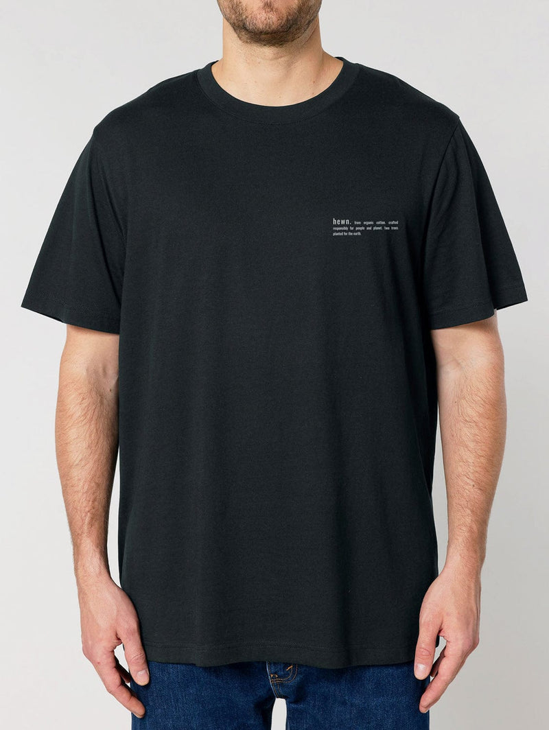 hewn. Mens Organic Cotton Relaxed-Fit T-shirt in Jet Black