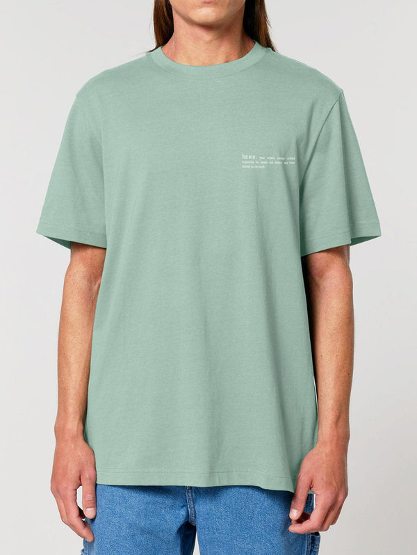 hewn. Mens Organic Cotton Relaxed-Fit T-shirt in Aloe Green