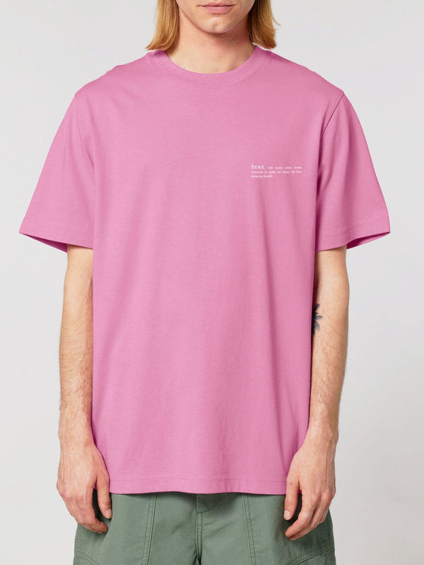 hewn. Mens Organic Cotton Relaxed-Fit T-shirt in Azalea Pink
