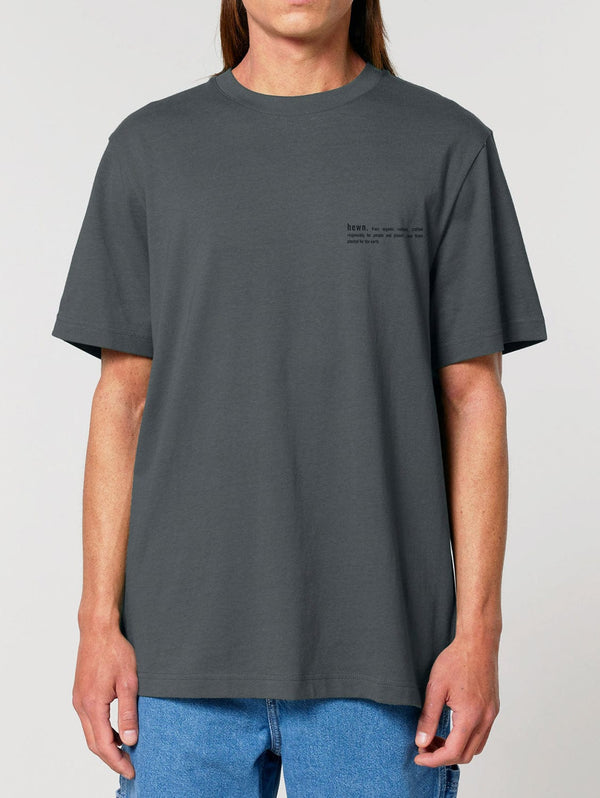 hewn. Mens Organic Cotton Relaxed-Fit T-shirt in Anthracite