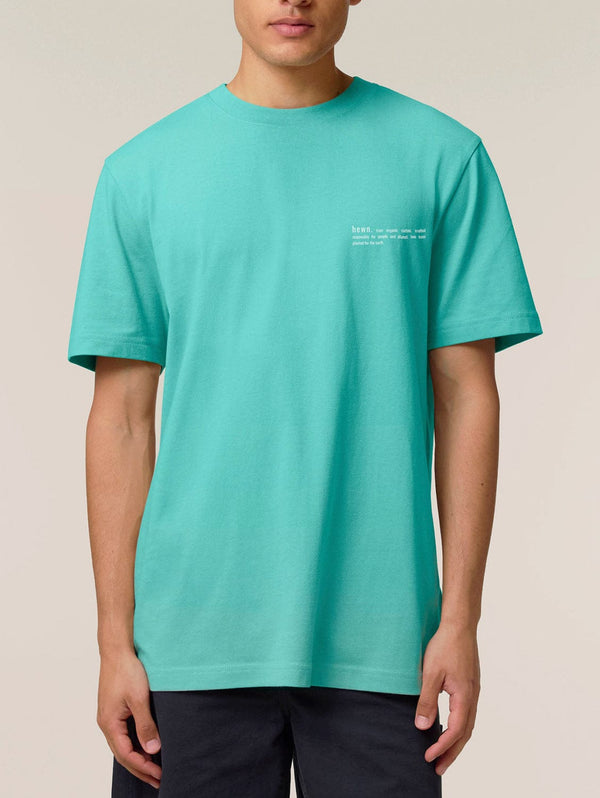 hewn. Mens Organic Cotton Relaxed-Fit T-shirt in Lagoon Blue