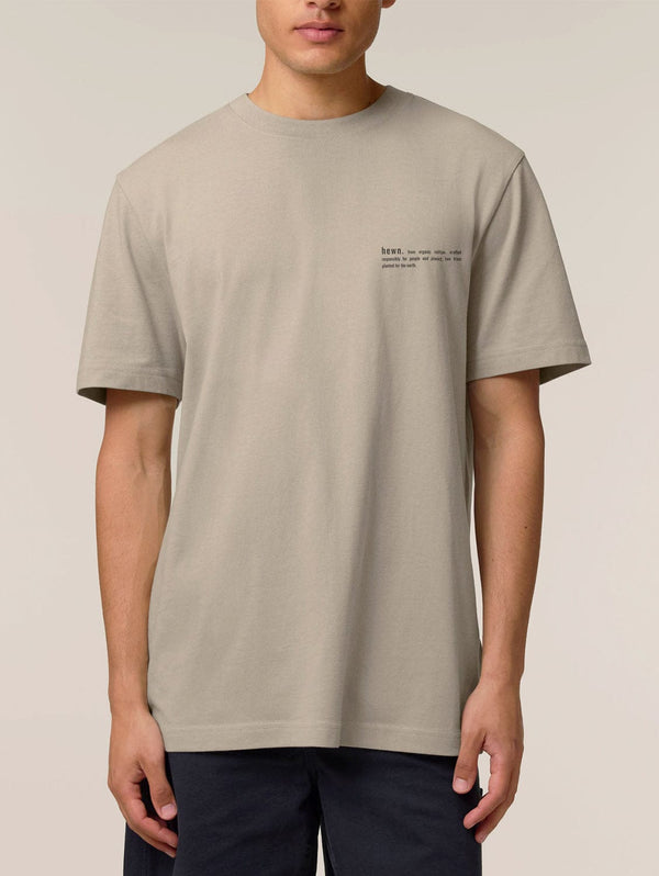 hewn. Mens Organic Cotton Relaxed-Fit T-shirt in Limestone Grey