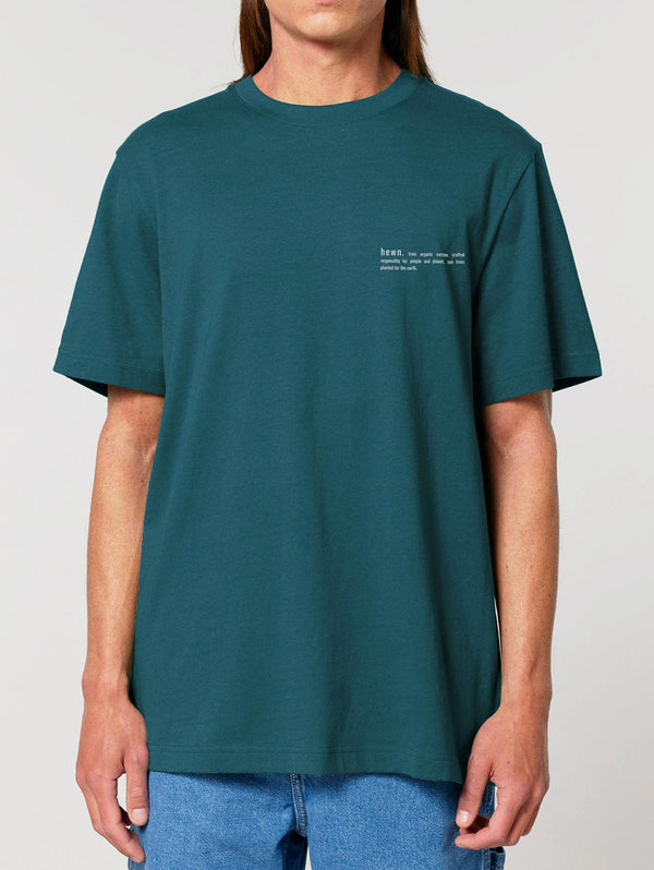 hewn. Mens Organic Cotton Relaxed-Fit T-shirt in Ocean Blue